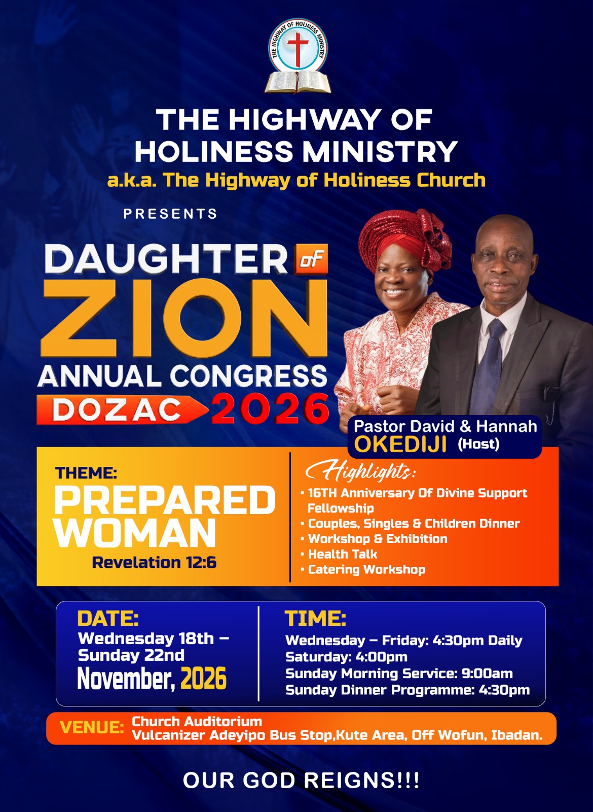 Daughter of Zion Annual Congress 2026 flier — theme Prepared Woman