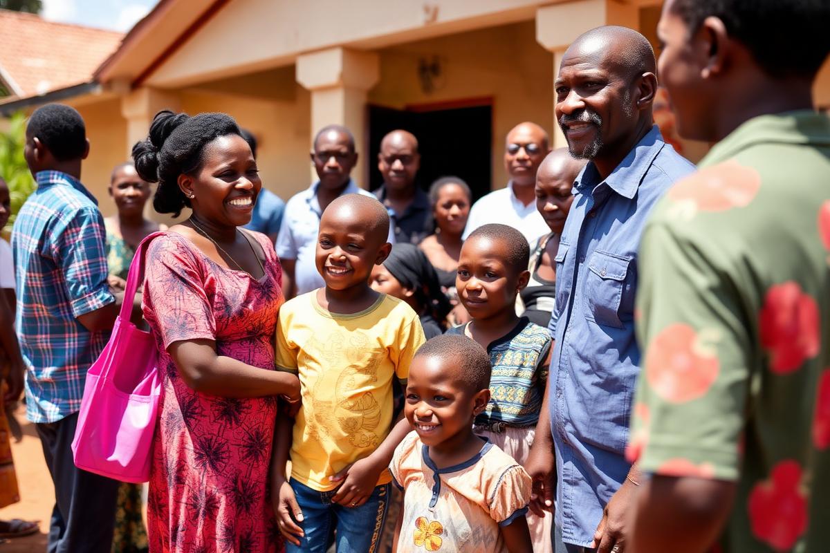 Church members fellowshipping after a service