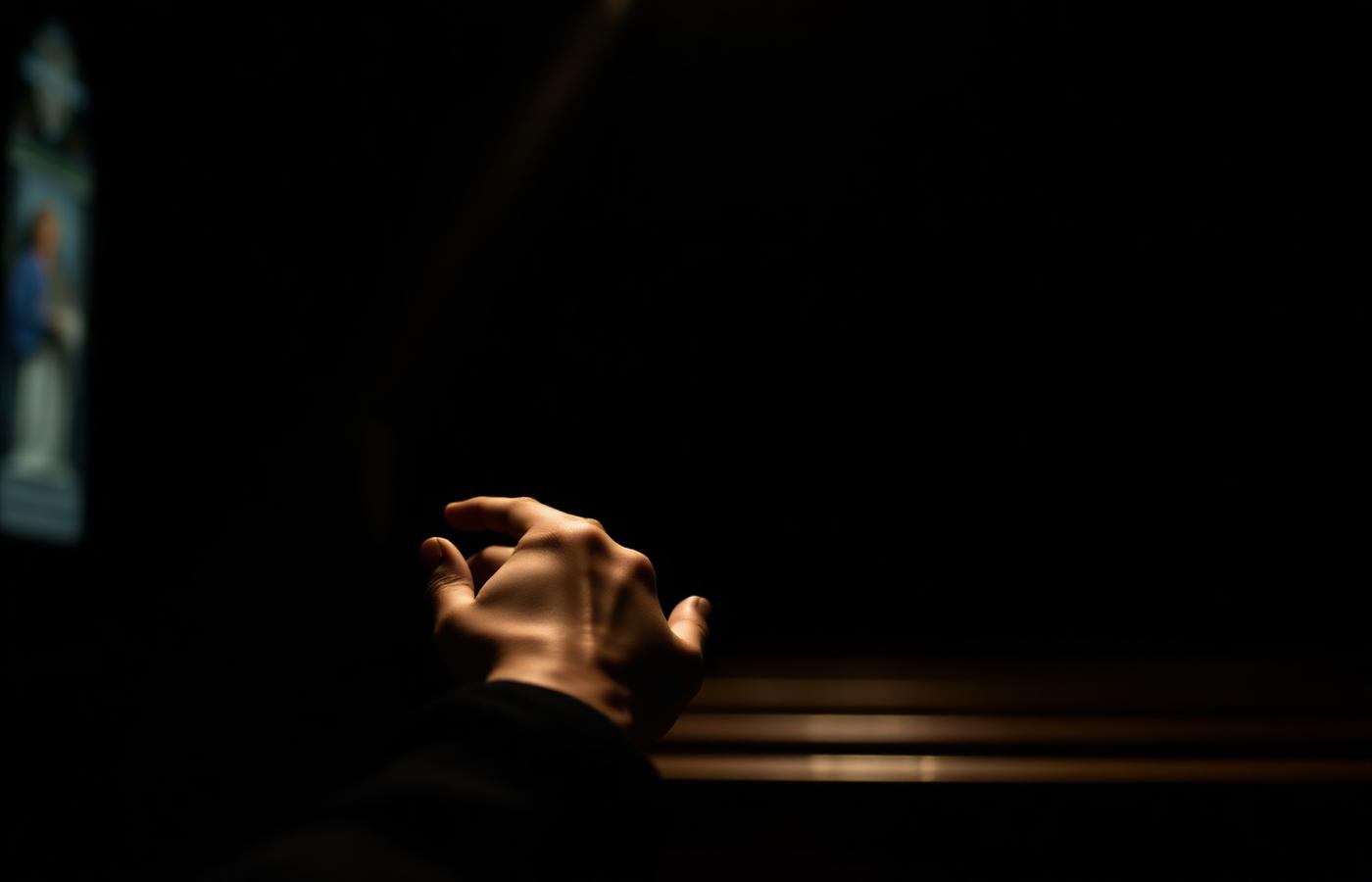 Hands joined in quiet prayer